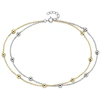 aniston jewelry & watches Fußkette Schmuck Geschenk Fusskettchen mit Kugeln bicolor gelb|goldfarben|silberfarben