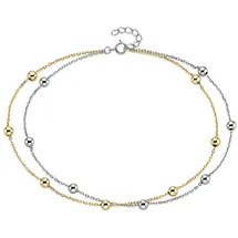 aniston jewelry & watches Fußkette Schmuck Geschenk Fusskettchen mit Kugeln bicolor gelb|goldfarben|silberfarben