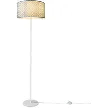 Paco Home Stehlampe »Luca Stella«, E27 Standleuchte Stoff Lampenschirm Retro Vintage E27 Textilschirm, weiß