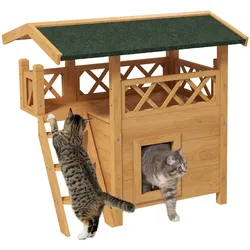 PawHut Katzenhaus Tannenholz