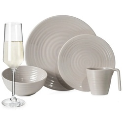Moritz Geschirr-Set Camping Geschirr Coffee + Gläser, Melamin, 16 – 32 tlg, Geschirrset Campinggeschirr Picknick Set 4 Personen braun