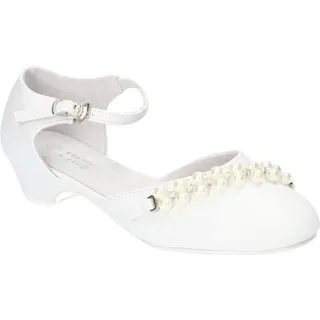AMERICAN CLUB, KOM40, Kommunionschuhe, Formale Schuhe, Elegante Schuhe für Mädchen, Ledereinsatz, Niedlicher Kommunion-Festschuh, Weiß 33 - Weiß - 33