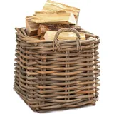 Westmann Rattan Kaminholzkorb Vida L Braun 50x50x45 cm