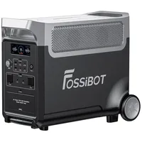 Fossibot Stromerzeuger F3600 3840Wh LiFePO4-Akku, 3600W AC-Ausgang, Tragbares Kraftwerk, 13 Ausgangsanschlüsse, LCD-Bildschirm, mit Rollrädern schwarz