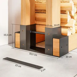 Outsunny Kaminholzregal 33,5 x 15,5 x 10 cm Metall Schwarz