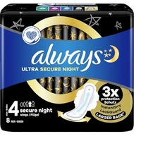 4x Always Damenbinden Ultra Secure Night (Größe 4) - 8er Pack