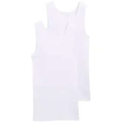 TOM TAILOR Herren Tanktops mit Rippstruktur im 2er-Pack, weiß, Uni, Gr. S/4