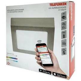 Telefunken Smart LED Aufbauleuchte 1 17x17 cm Nickel matt