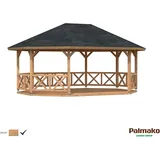 Palmako Holz-Pavillon Betty Braun tauchgrundiert BxT: 615 cm x 465 cm