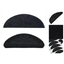 vidaXL Treppenmatten Schwarz 65x21x4 cm