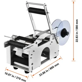 Vevor Halbautomatische Etikettiergerät 20–50 Etiketten pro Minute Etikettiermaschine Etikettenbreiten von 13–150 mm, Etikettenlängen von 25–300 mm Preisschilder Flaschenetikettierer