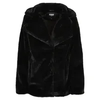 URBAN CLASSICS Ladies Lapel Teddy Jacket - Schwarz