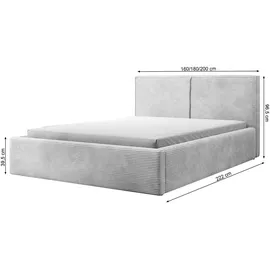 Selsey Doppelbett Farese - Bett mit Polsterrahmen, Cordbezug 160 cm, dunkelgrün - dunkelgrün