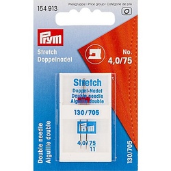 Prym Doppelnadel "Stretch", Stärke: 75, Nadelabstand: 4,0 mm