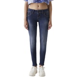 LTB Jeans Damen Jeans Molly M - Jeans Damen Slim aus Baumwollmischung Slim Denim Dunkel mit Reißverschluss Mittlere Taille - Blau