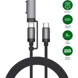 4smarts USB-C auf USB-C Adapter 2 m Schwarz/Grau