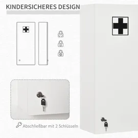 kleankin Medizinschrank, weiß, Glas, 20x70x30 cm, Badezimmer, Badezimmerschränke, Medizinschränke