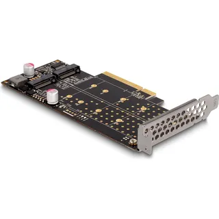 DeLock PCI Express x8 Karte zu 2 x intern NVMe M.2 Key M - Bifurcation Low Profile