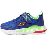 SKECHERS 401660L NVLM Sneaker, Navy Textile/Lime & Red Trim, 29 EU - 29 EU