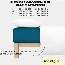 schlafgut Easy Jersey 120 x 200 - 130 x 220 cm petrol deep