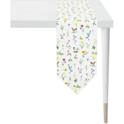 Tischband APELT "6412 HAPPY EASTER, Osterdeko, Ostern", bunt (weiß, bunt), B:25cm L:175cm, Polyester, Baumwolle, Tischdecken, Digitaldruck, mit Ostermotiv