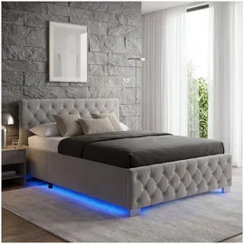 Tectake Chesterfield 180 x 200 cm Dunkelgrau