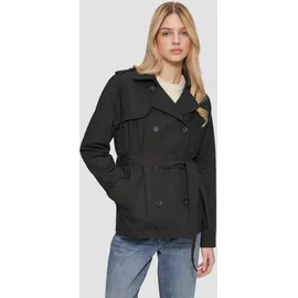 QS Kurzer Trenchcoat schwarz