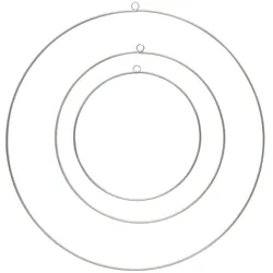 Dekoringe Metallringe mit Aufhängeösen DIY Basteln 50/40/30cm silber