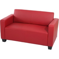 Mendler Modular 2er Sofa Couch Lyon Loungesofa Kunstleder 136cm ~ rot