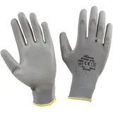 Kerbl 297354 PU-Handschuh Gnitter Grey Feinstrickhandschuh, Größe 10