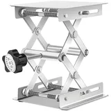 Ejoyous Laborhebebühne, 100 x 100mm Edelstahl Scherenheber Lab Jack Scherenständer Hubtisch, Hebebühne Labor Erweiterbarer Hebehöhenbereich 45-150mm