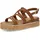 Marco Tozzi Damen Sandalen flach mit Schließe Plateau, Braun (Cognac), 39