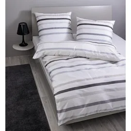 JANINE J. D. 87101 Gestreift Grau 155 x 200 cm + 80 x 80 cm