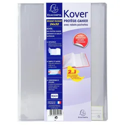 Exacompta 32430E 60x Buchhülle 24x32cm PVC - Transparent