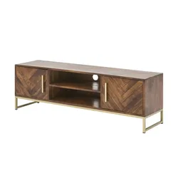 TV-Lowboard aus Massivholz Calatria , holzfarben , Maße (cm): B: 150 H: 50 T: 39