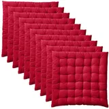 REDBEST Stuhlkissen 40 x 40 x 3 cm rot 10-tlg.