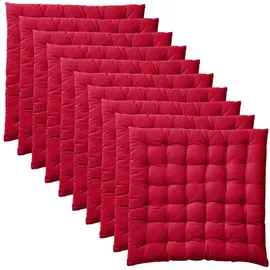 REDBEST Stuhlkissen 40 x 40 x 3 cm rot 10-tlg.