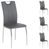 Idimex Esszimmerstuhl Apollo Kunstleder grau 4er Set