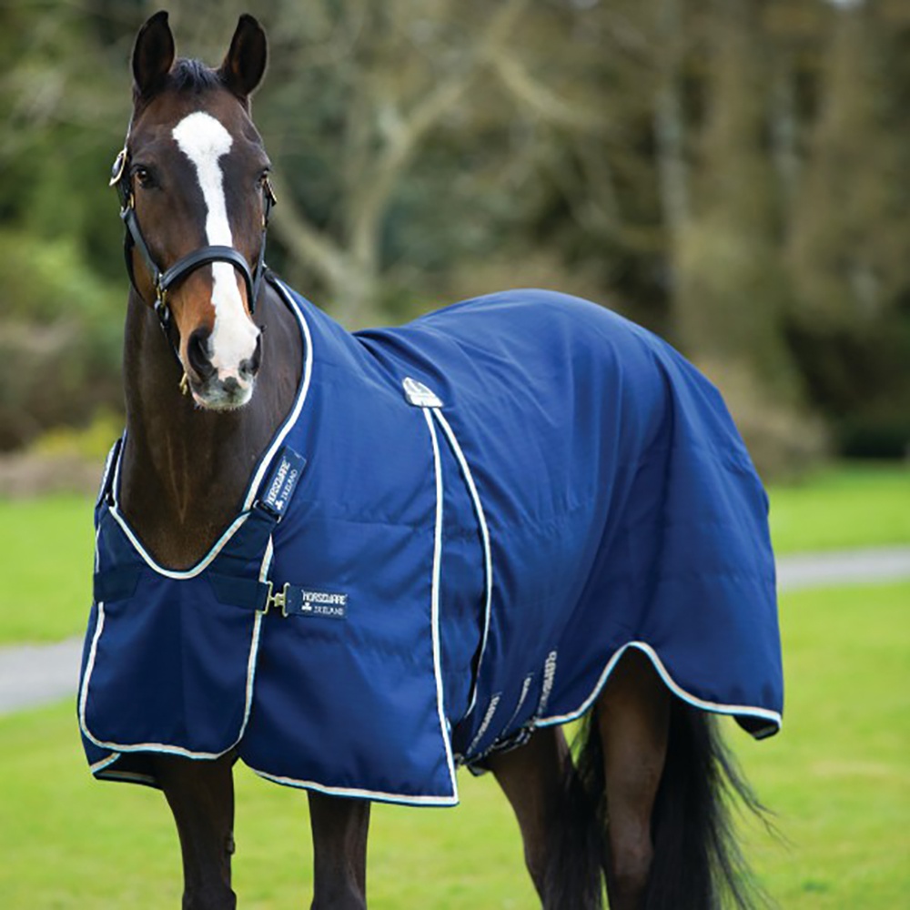 Horseware Rambo Optimo Stable Sheet Summer 0g - Navy with Beige Baby Blue & Navy, 130
