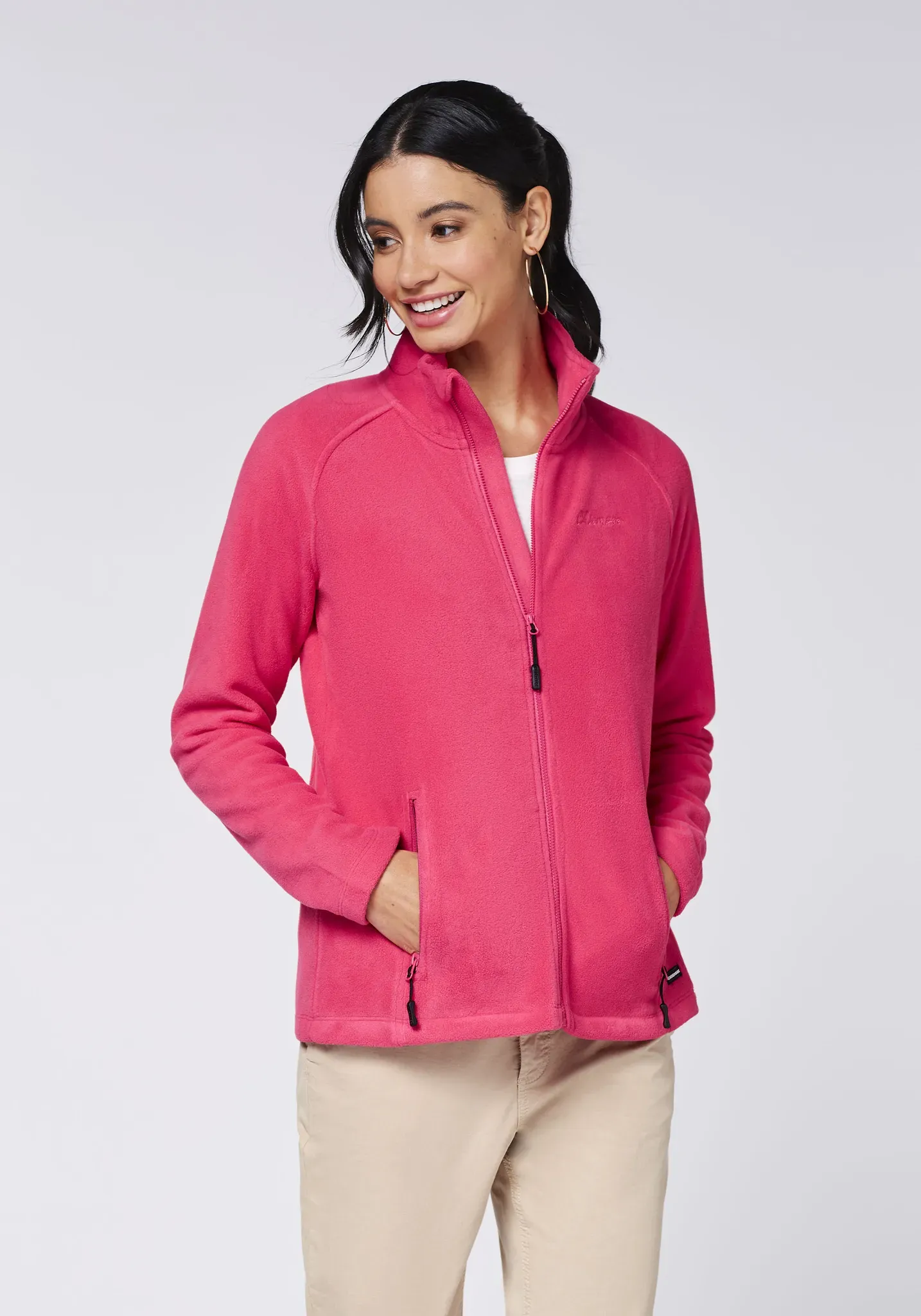 Fleecejacke CHIEMSEE, Damen, Gr. XXL (44), lila (raspberry), 100% Polyester, Jacken Fleecejacke