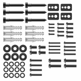 conecto Vesa Schrauben Set 64 teilig, optimal für TV Befestigung, TV Wandhalterung, TV Halterung, Befestigungsschrauben mit Dübel & Unterlegscheiben, schwarz