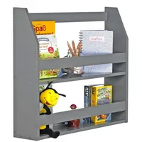 Homestyle4u Bücherregal 2 Ebenen Holz  Grau