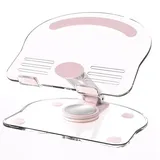 PINHEN Acryl Tablet Ständer Halterung mit 360 Drehbarer Basis,Faltbare Verstellbar Transparent iPad Stander für den Schreibtisch für iPad/Pro/Air und Tablet mit 4.7-13 Zoll Durchsichtig (Pink)