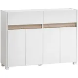 Schildmeyer Kommode Cosmo, weiß, eiche 112,2 x 33,0 x 84,8 cm