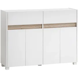 Schildmeyer Kommode Cosmo, weiß, eiche 112,2 x 33,0 x 84,8 cm,