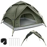 Camping Zelt für 2-3 Personen, Pop Up Kuppelzelt mit Abnehmbar Äußerer Zeltplane, 230x230x165cm, Wasserdicht und Winddichtes Instant-Zelt Automatisches Zelt für Camping Mottoradtour Festivals