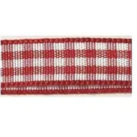 Rayher Geschenkband Polyester kariert rot 6,3 mm 10 m