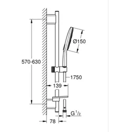 Grohe Vitalio SmartActive 150 Brausestangenset 3 Strahlarten