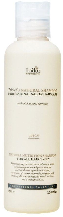 TripleX3 Natural Shampoo Professional Salon Hair Care 150ml