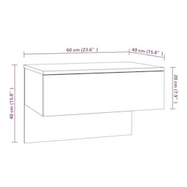 vidaXL Wand-Nachttische 2 Stk. Hochglanz-Weiß